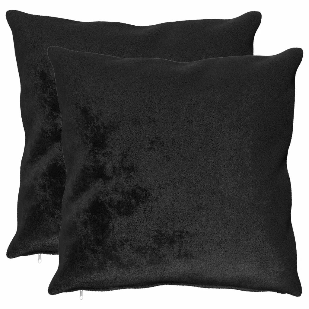 Federa 2 pcs HEERLEN Nero 60 x 60 cm Flanella 912795