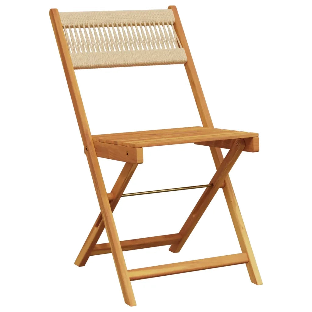 Sedie da Giardino Pieghevoli 4 pz | Sedie da Esterno Beige Legno Massello di Acacia
