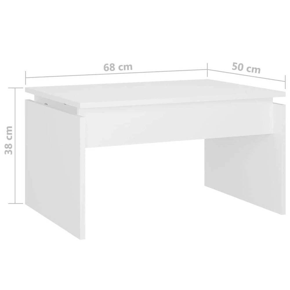 Coffee Table White 68x50x38 Cm Wood Material