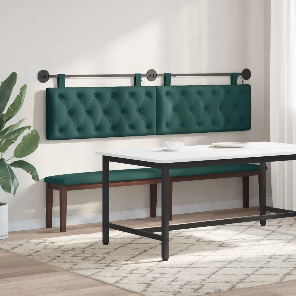 Testiera | Testata sospesa Con luce LED Verde Scuro Tessuto