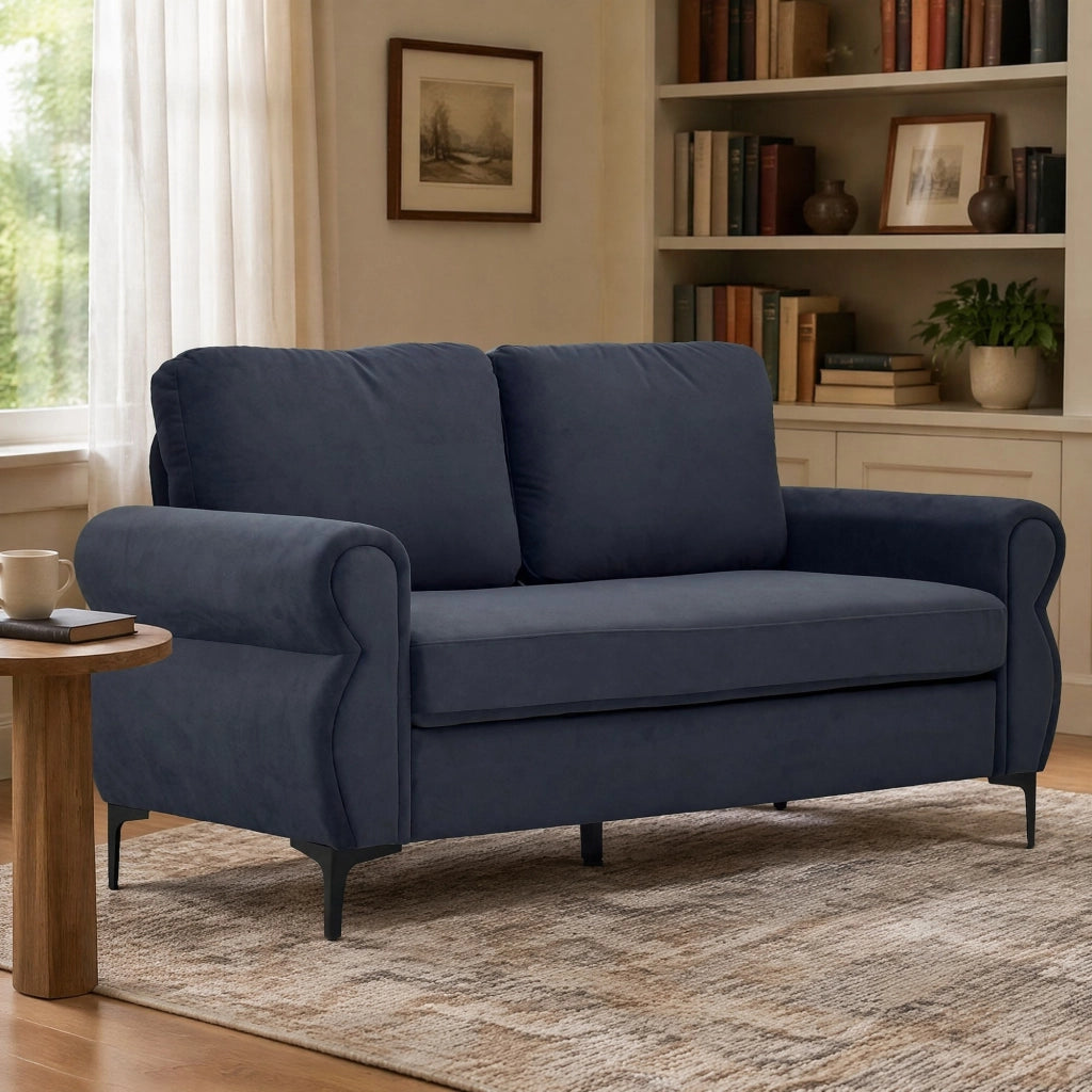 Divano compatto 173;5 cm grigio scuro con molle insacchettate e piedini