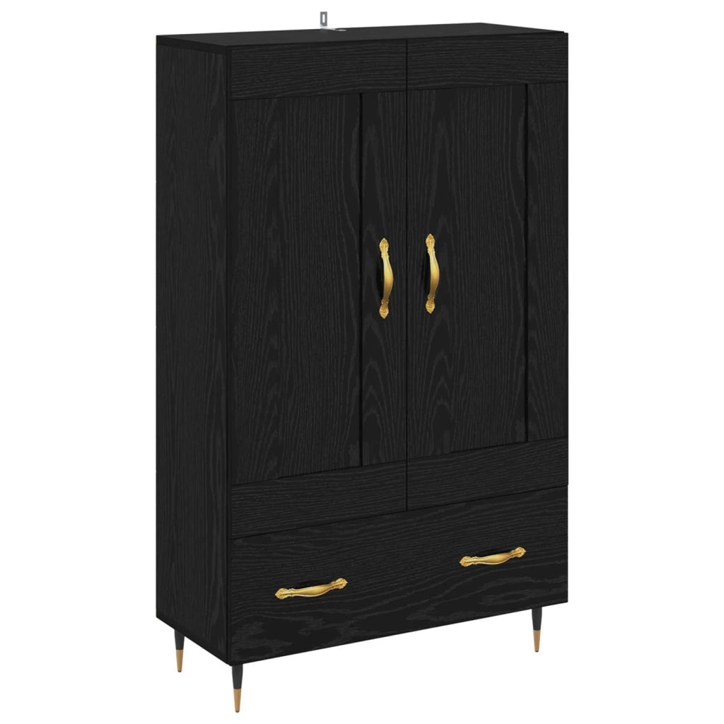 Credenza | Madia | Buffet da pranzo | Armadio da pranzo Rovere Nero 69,5 x 31 x 115 cm Legno multistrato