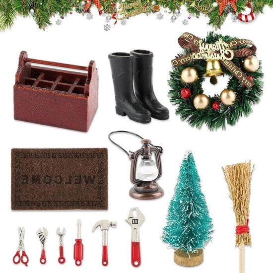 Set di accessori per porta gnomi miniatura - decorazione natalizia.