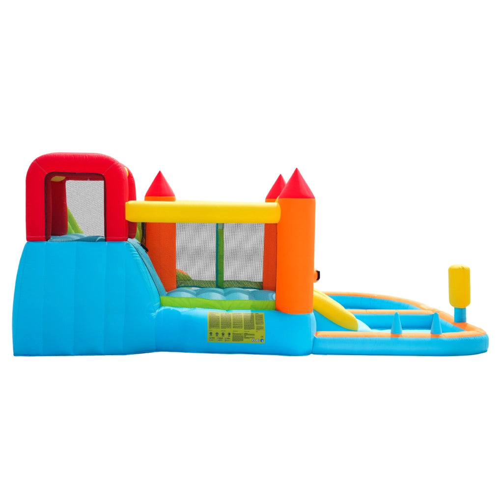 Castello gonfiabile da esterno 460x343x190 cm Oxford multicolore, 2 piscine