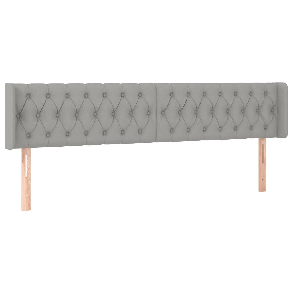 Testiera | Testata ad Orecchio Grigio Chiaro 183x16x78/88 cm in Tessuto