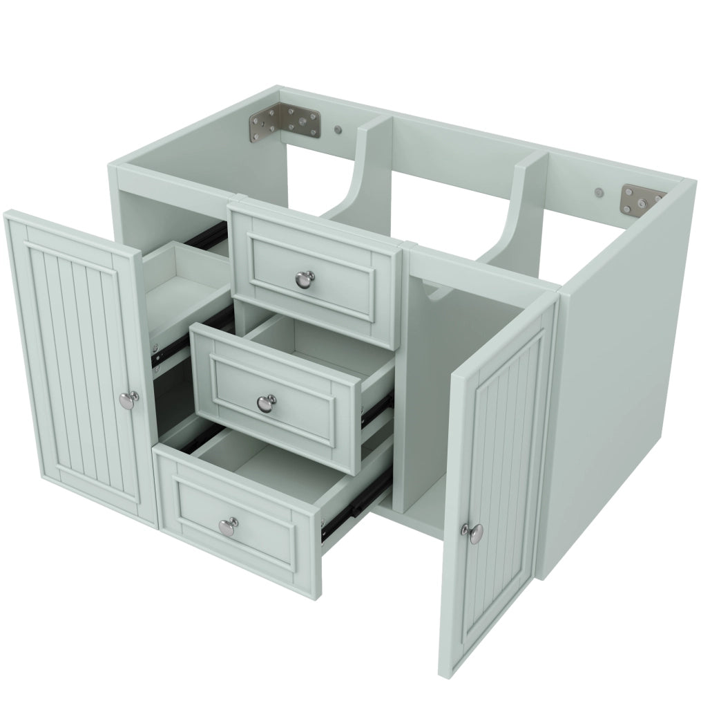 Mobile sottolavabo sospeso verde in MDF con cassetti e vano, 78,5 cm