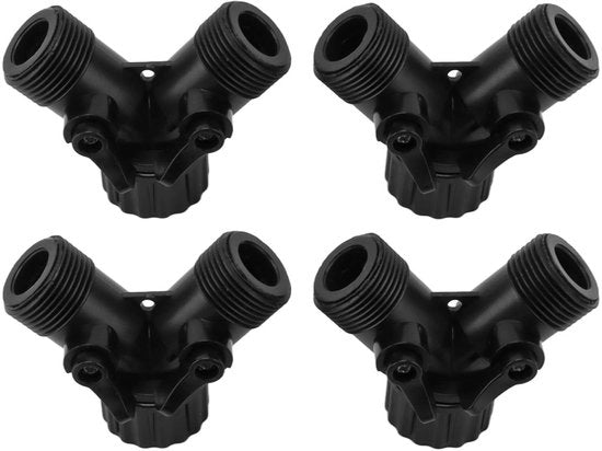 Adattatore Y a 2 vie - 4 pezzi - Connettore di tubo - Esterno/Interno - Plastico - Utile per l'uso contemporaneo - Adattatore di tubo