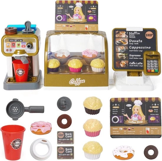 Apparecchio per caffè giocattolo per bambini con accessori e giochi di ruolo