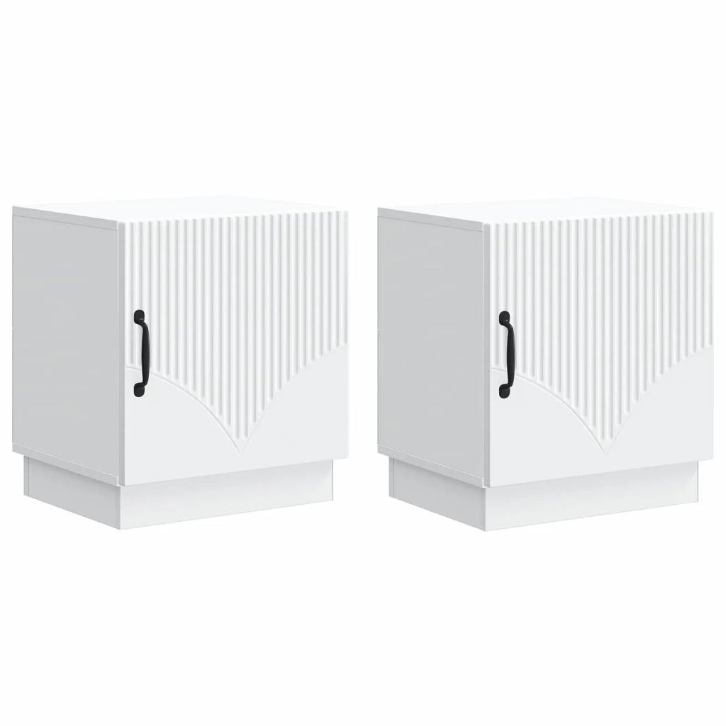 Comodino 2 pz Bianco 43 x 34,5 x 47 cm Legno ingegnerizzato 895256