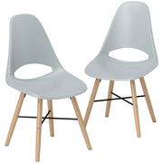 Set 2 Sedie da Pranzo ¨C Zephmum ¨C Plastica e Legno Grigio