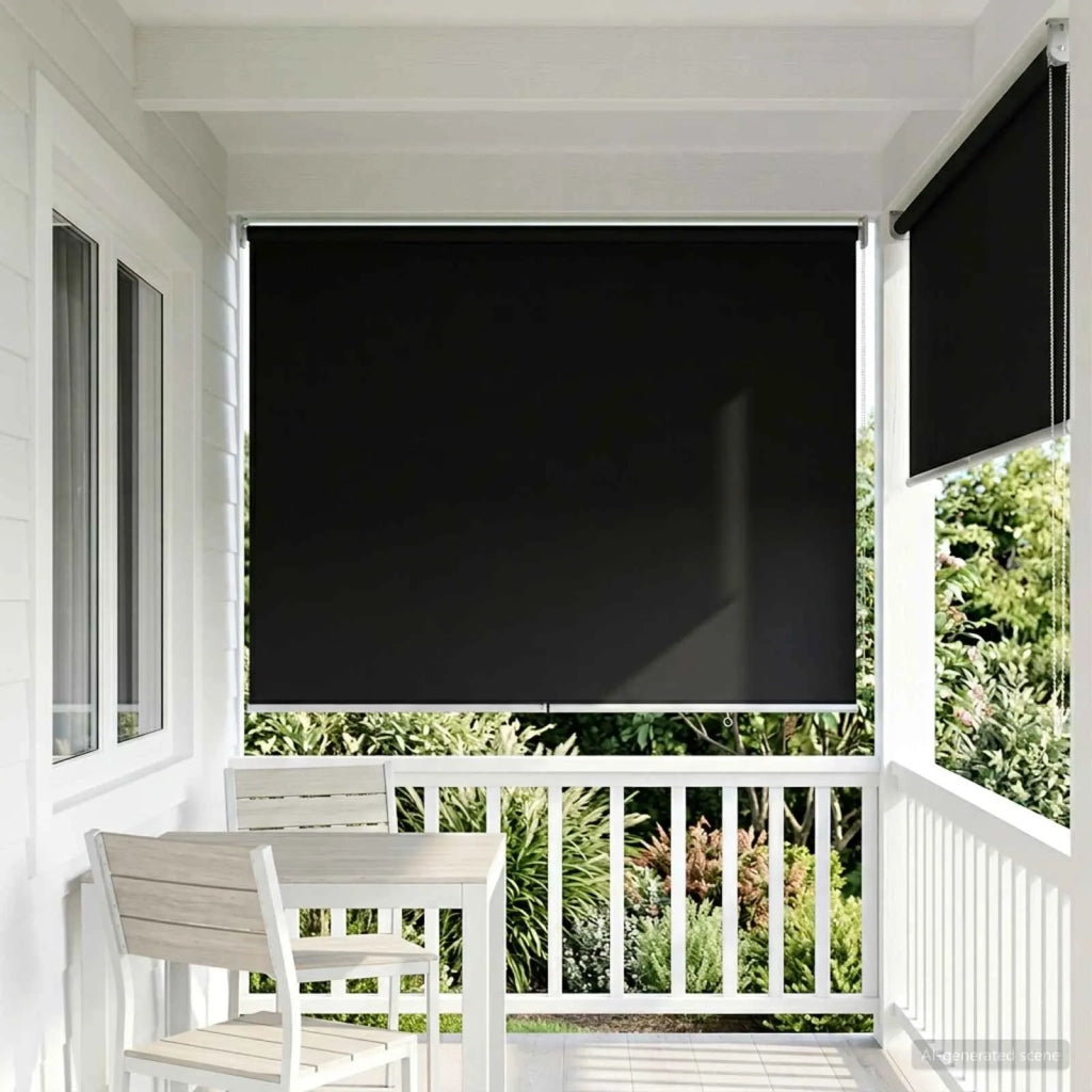Voletta a rullo | Tenda a rullo con protezione UV Nero 100 x 230 cm Poliestere