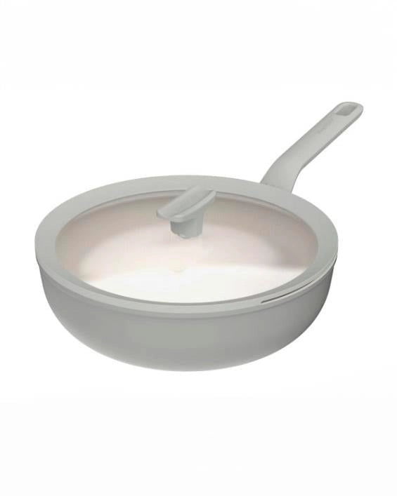 Padella wok con coperchio antiaderente balance moonmist grigio 28 cm