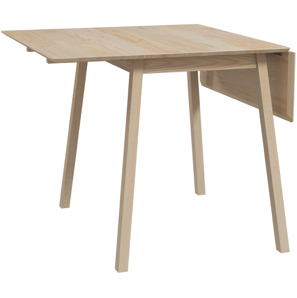 Tavolo da pranzo pieghevole in legno di pino 110x86x75 cm per 2-4 persone, ideale per spazi ridotti, finitura naturale