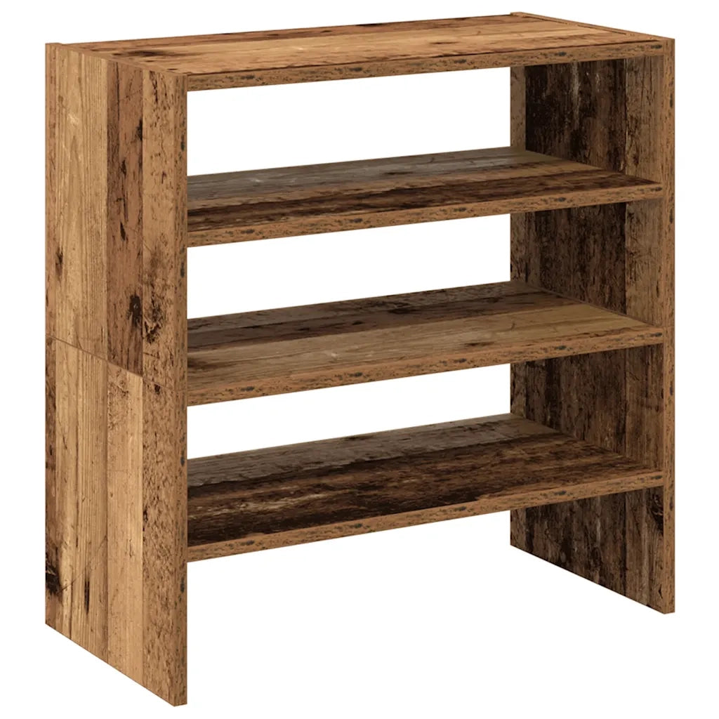 Scarpiere 2 pz | Mobile per scarpe Impilabili Legno Antico 60x30x30,5 cm