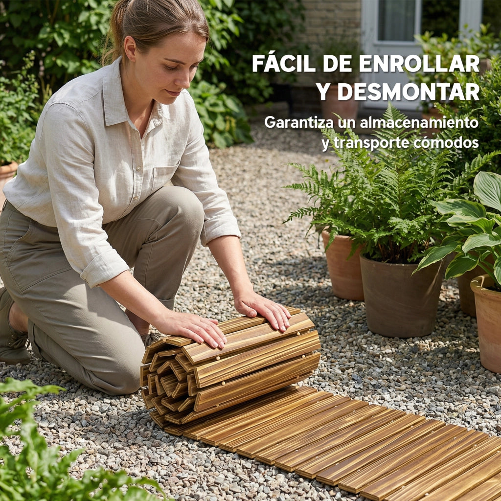 Camino da giardino in legno ¨C zephmum ¨C 120x38 cm carbonizzato
