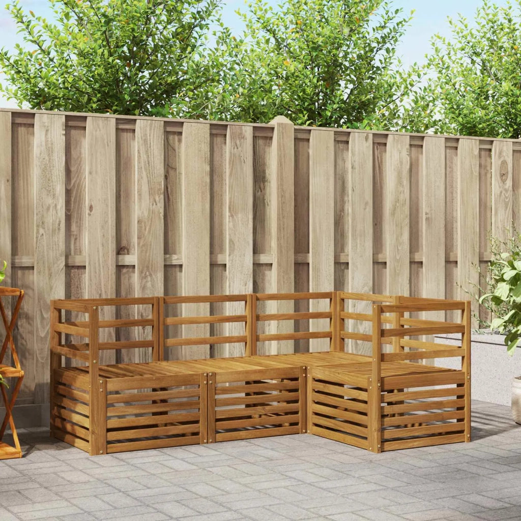 Set divani 4 pcs Naturale Legno di Acacia Massello 3374709