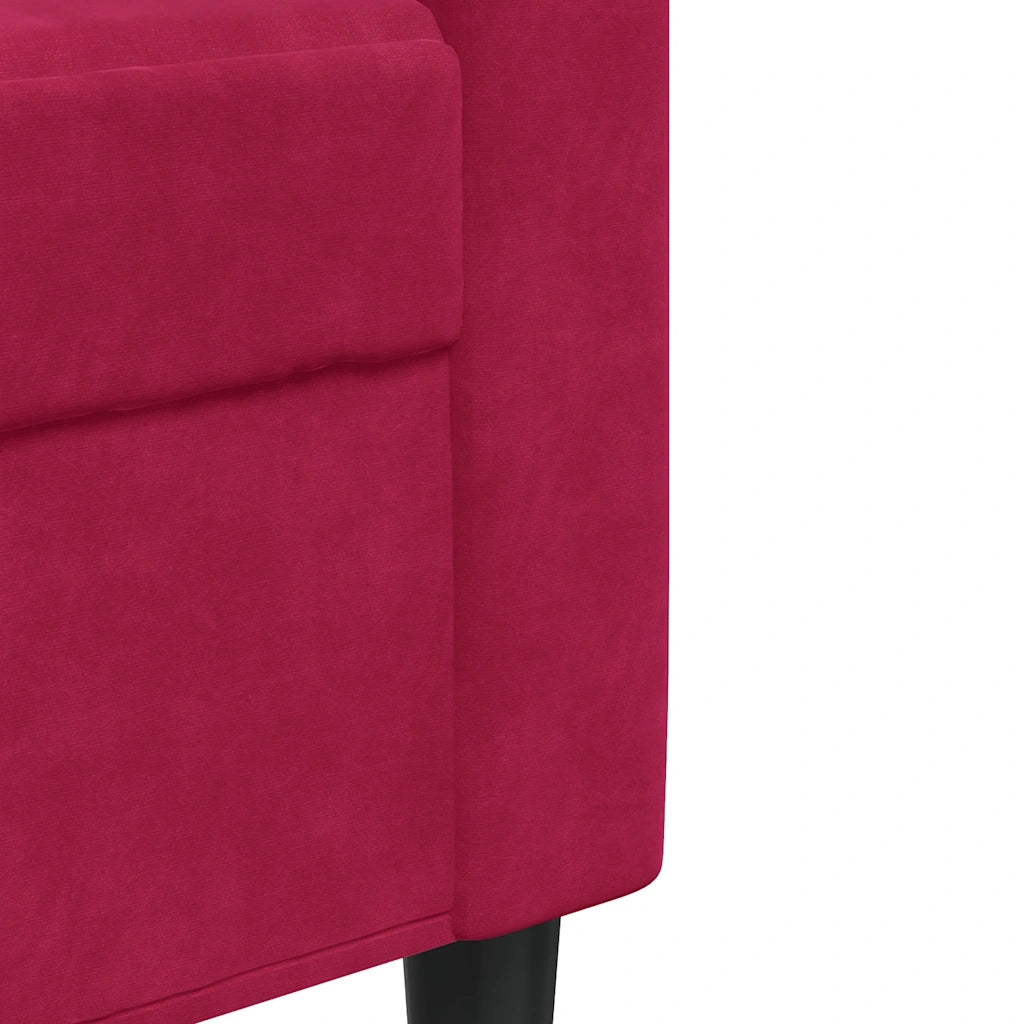 Divano a 3 Posti-Sofa 3 Posti Rosso Vino 210 cm in Velluto