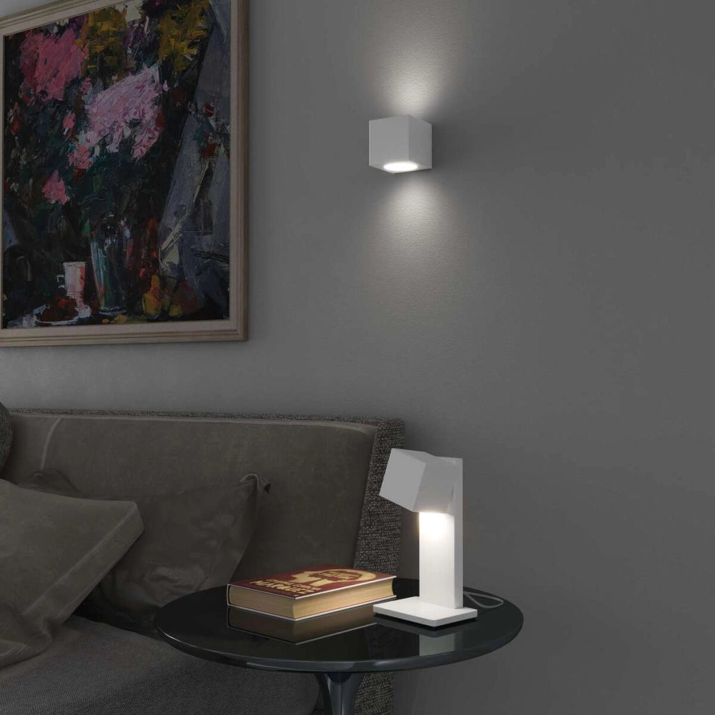 PLATE LAMPADA DA TAVOLO 1 LUCE ATTACCO GX53 BIANCO