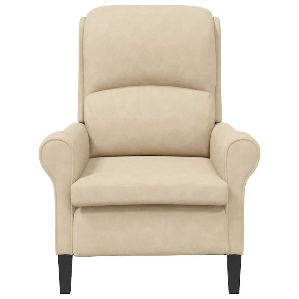 Poltrona | Sedia Relax Crema 76 x 94 x 102 cm Microfibra