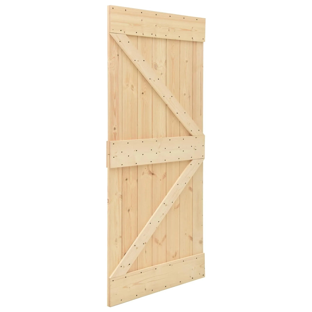 Porta scorrevole NARVIK Naturale e Nero 80 x 210 cm (152,5 cm) 3445242