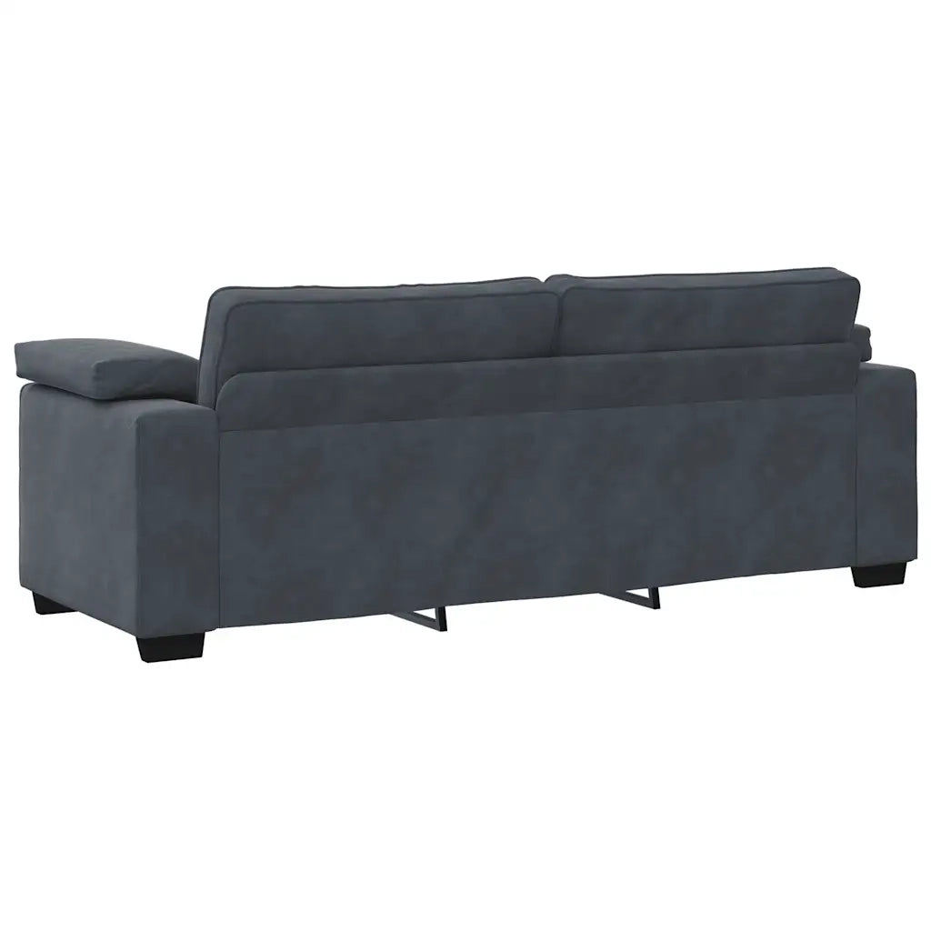 Divano a 3 Posti-Sofa 3 Posti Grigio Scuro 178 cm in Velluto
