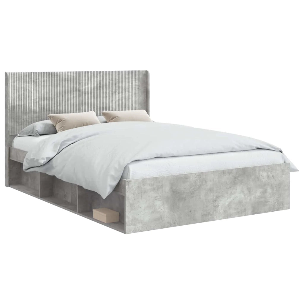 Struttura del letto con stoccaggio e testata Grigio Cemento 3413848