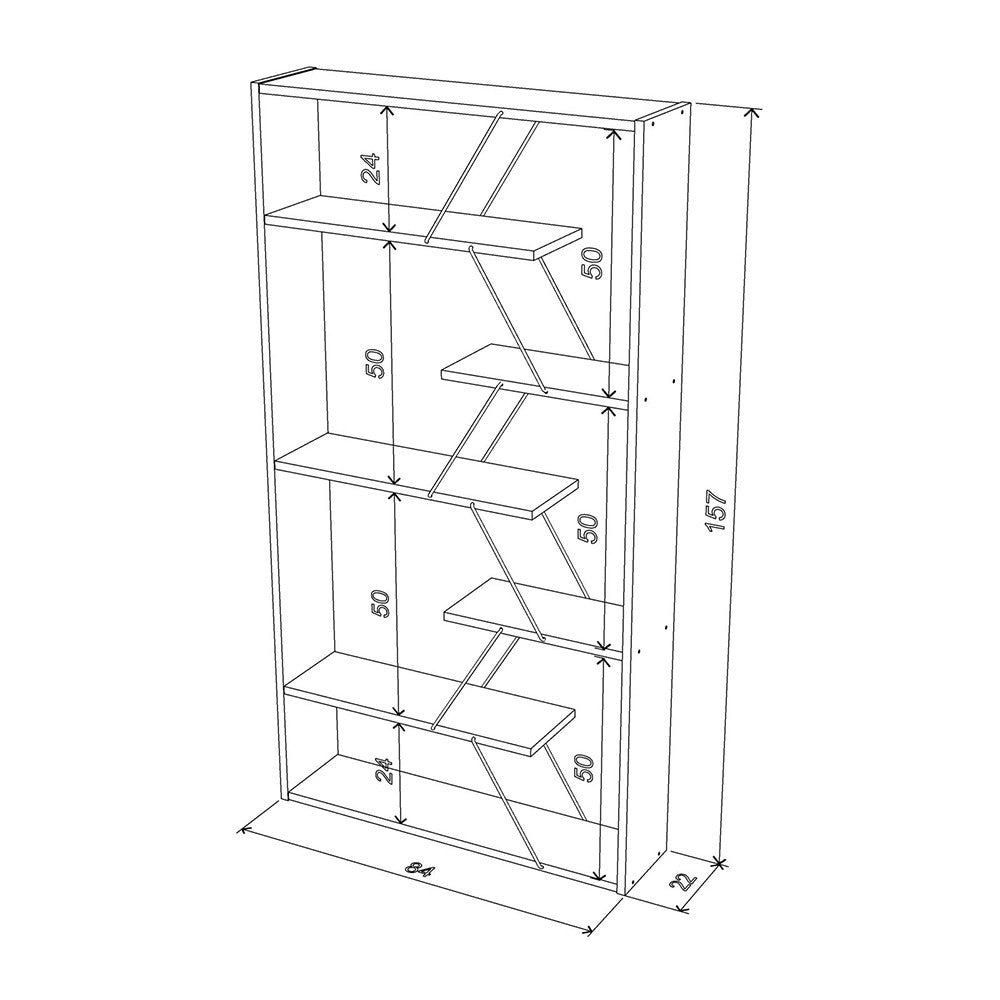 Libreria Tars rovere 84x24x157H