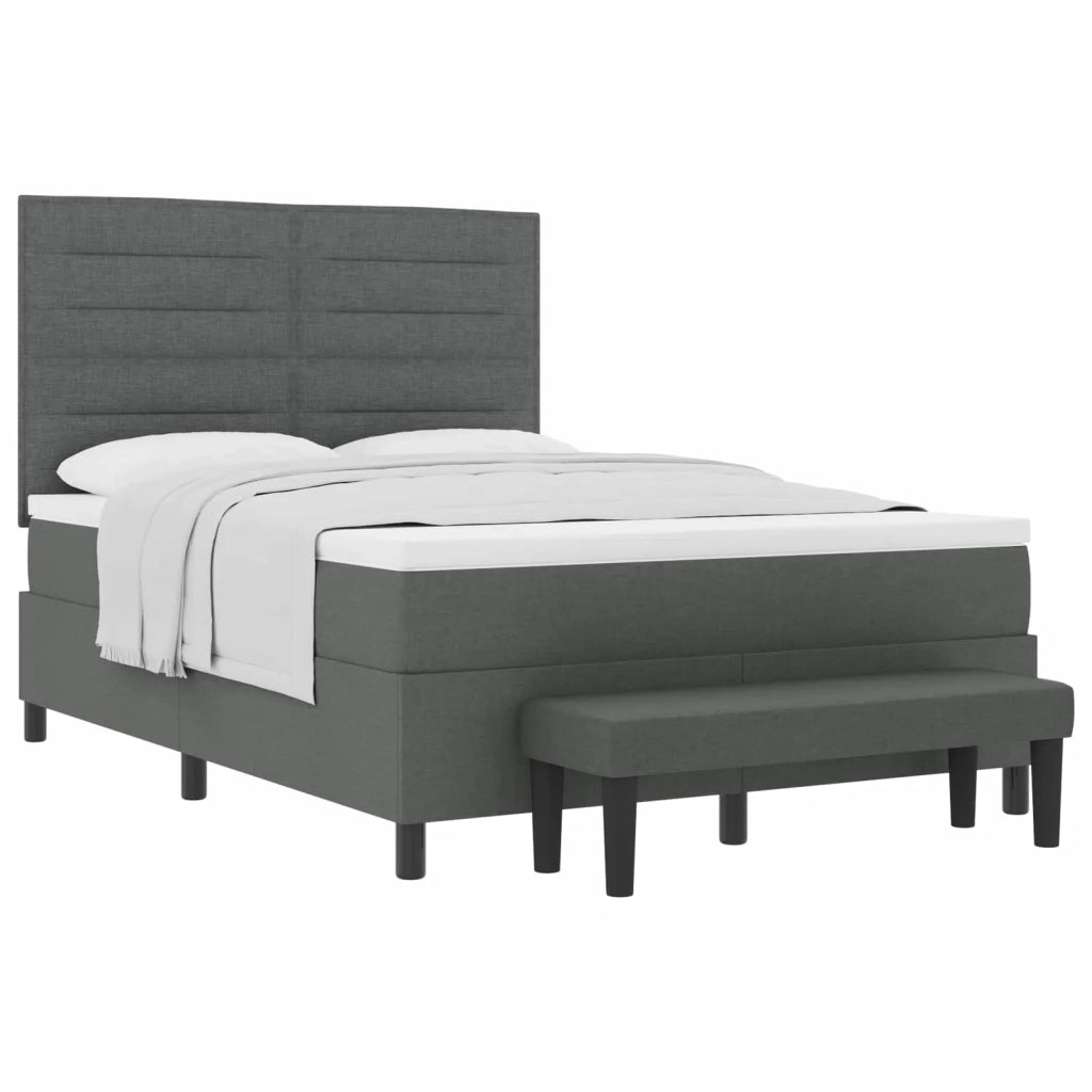 Letto a molle con cuscino Grigio scuro 140 x 190 cm Tessuto 3343989