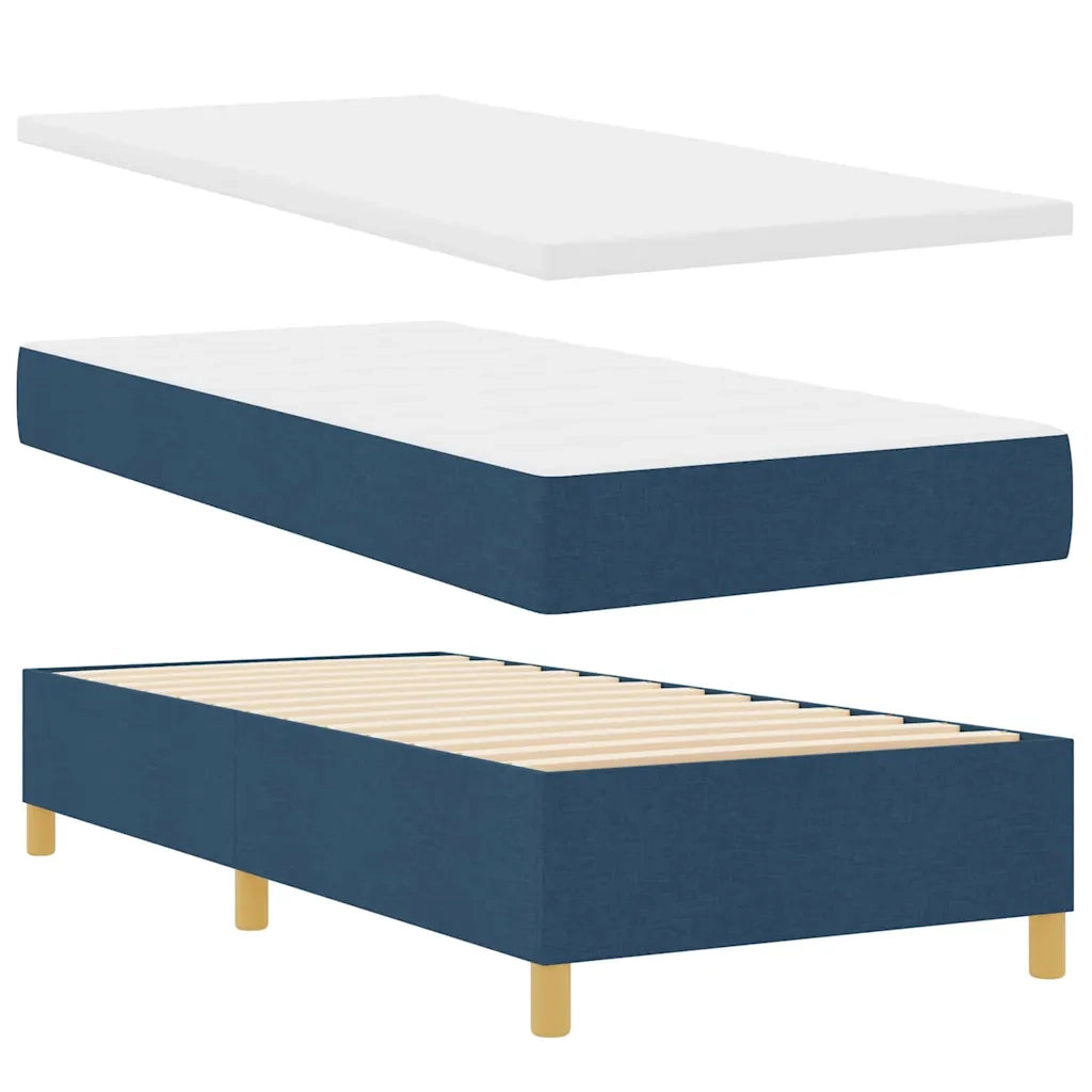 Letto a Sorgente LED con materasso Blu 80 x 200 cm Tessuto
