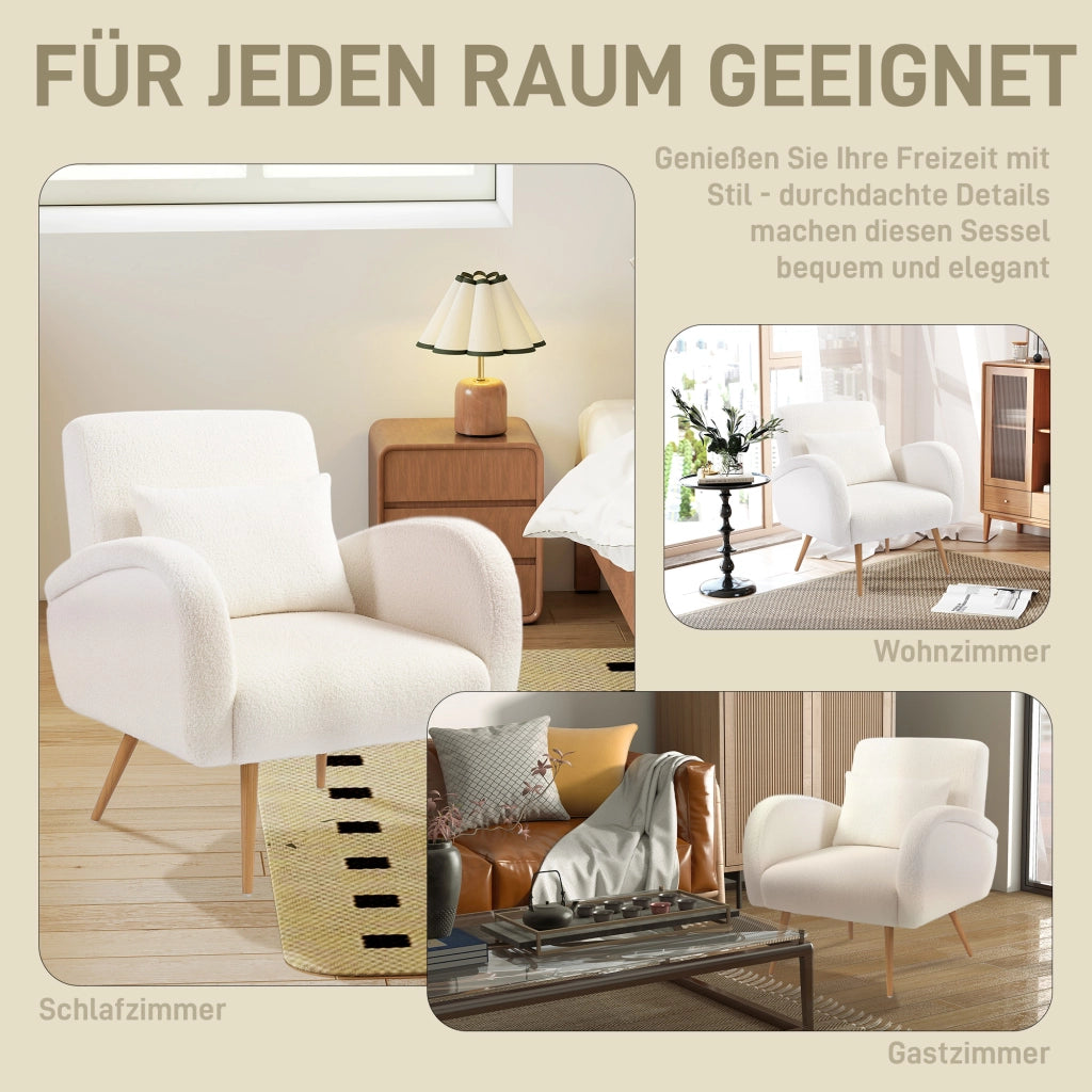 Poltrona Relax Reclinabile con Cuscino Lombare ¨C Minimal ¨C Tessuto Cremewei?