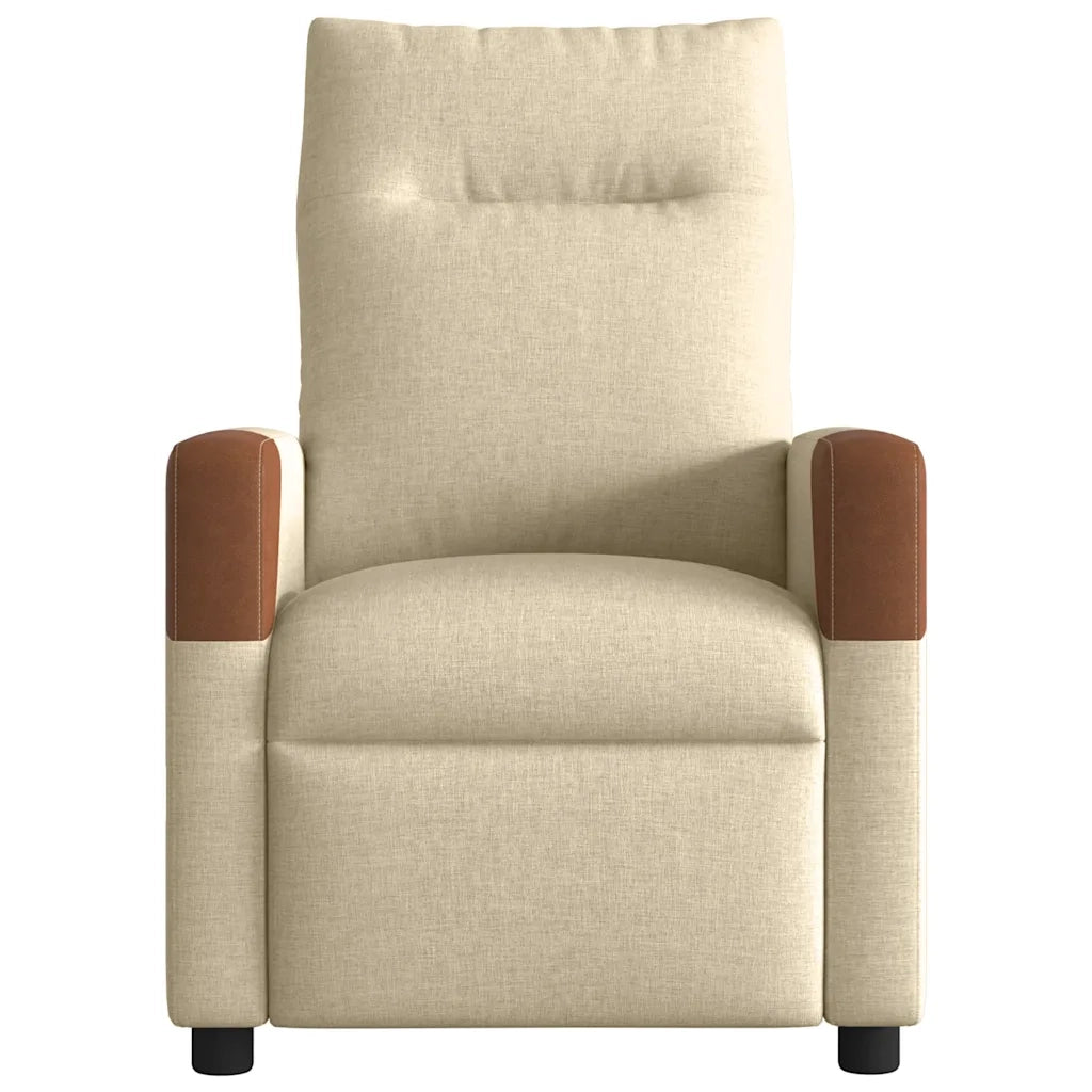 Poltrona Massaggiante Reclinabile Crema in Tessuto 4104821