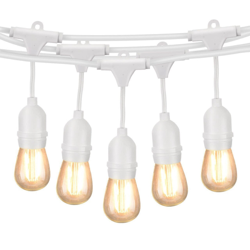 Catena Luminosa Esterno Modulare Per 10 Lampadine E27 Cavo 10 metri IP65 BIANCO