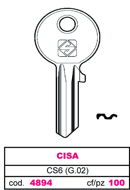 Silca CHIAVE ASC CS6 (G.VAC 0) CISA 20.00 pz