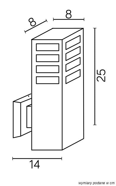Applique esterna nera alluminio E27 IP54 SU-MA RADO