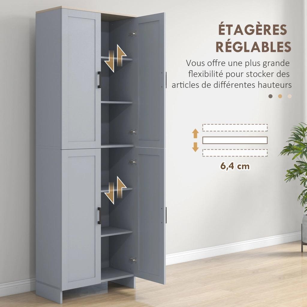 Armadio da Cucina con 4 Porte e Ripiani ¨C Minimal ¨C Grigio 170 cm