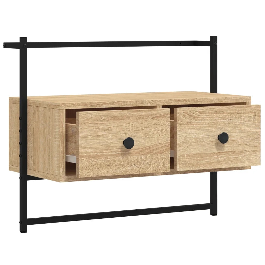Mobile TV a Muro-Mobile per TV a parete Rovere Sonoma 60,5x30x51 cm Legno Multistrato