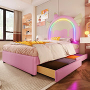 letto imbottito pu rosa 90 x 200 cm
