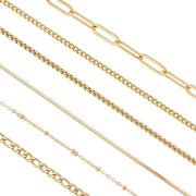 Collana per collo 6 stili - Acciaio inossidabile - 6m/19,7 ft - Paperclip/Serpente/Satellit/Box/Figaro - Duraturo - Laccatura lucida - Collana per gioielli