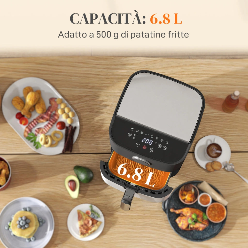 Friggitrice ad Aria 8L ¨C Xylo ¨C 1700W, 8 Programmi, Display LED, Nero