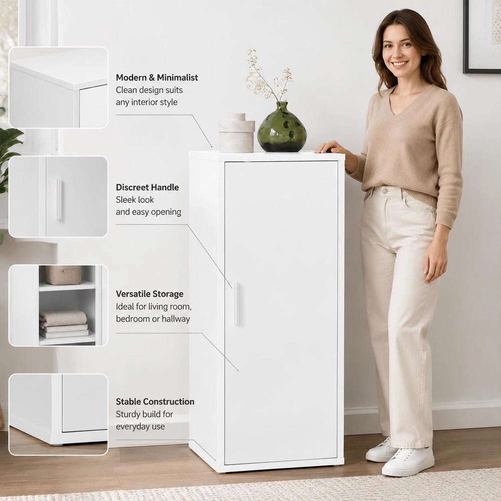Shoe Cabinet White 32x35x70 Cm Wood-based Material