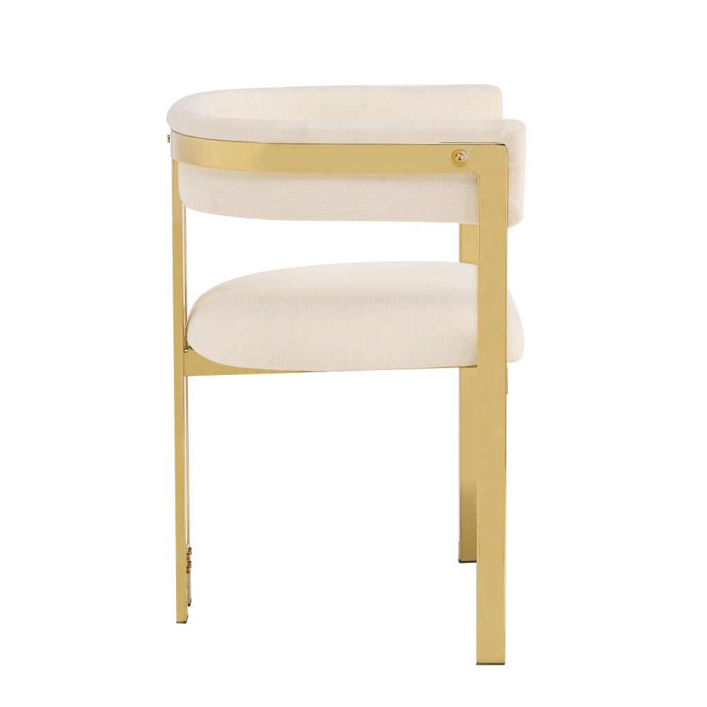 SEDIA da pranzo Set da 2 pezzi in Chenille Beige e Oro