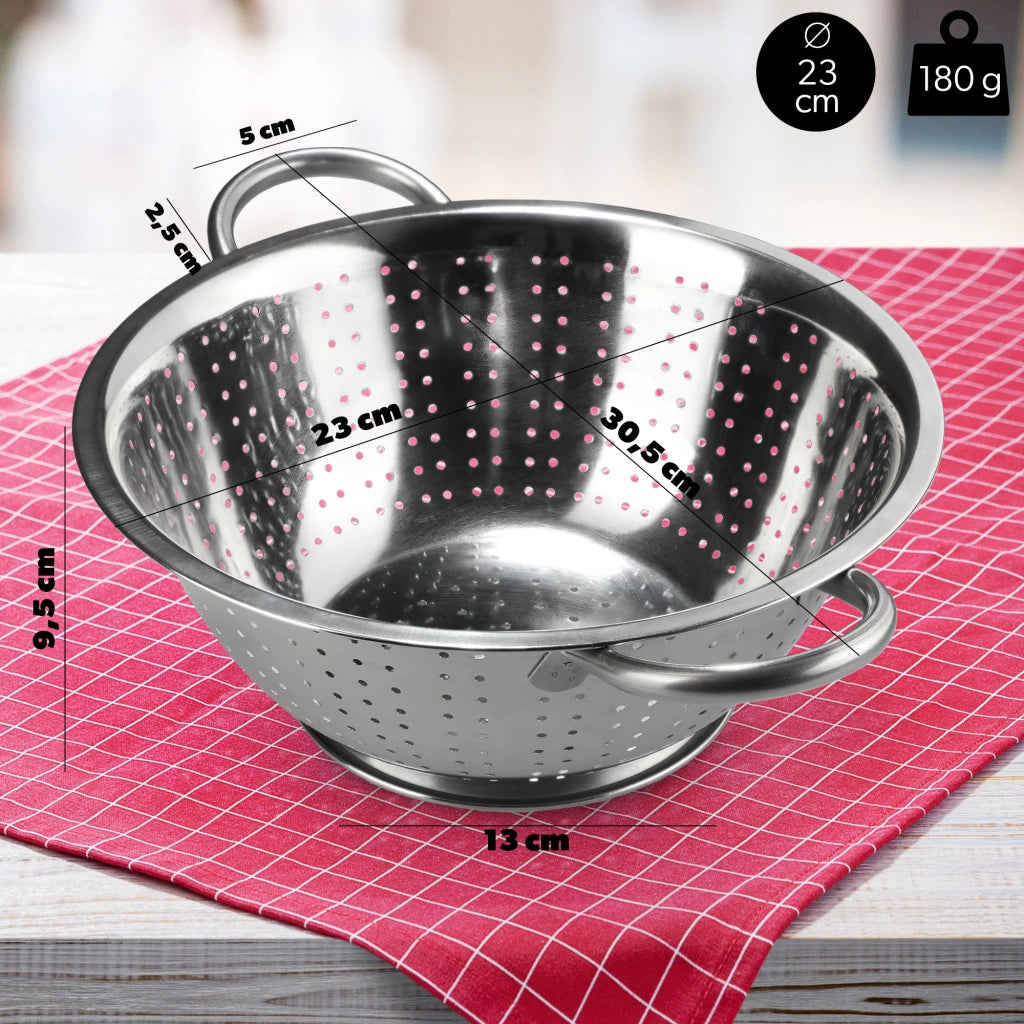 Scolapasta KADAX in metallo con manici, grande, 30 cm.