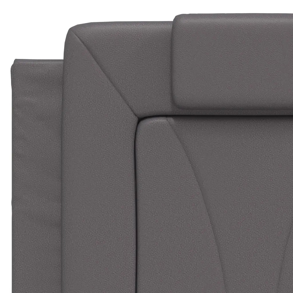 Letto Viana con Materasso Grigio 140x190 cm in Similpelle