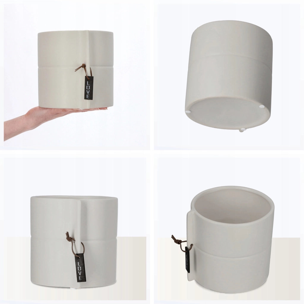Vaso da fiori in ceramica KADAX, rotondo, grigio, 17 cm