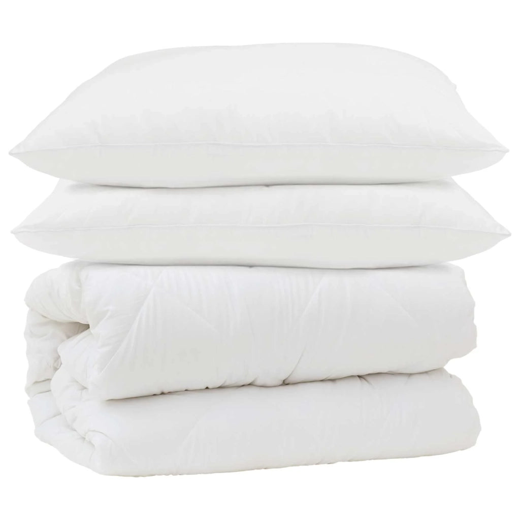 Set di Piumoni 3 pz | Duvet Bianco Microfibra e Piuma d'Oca