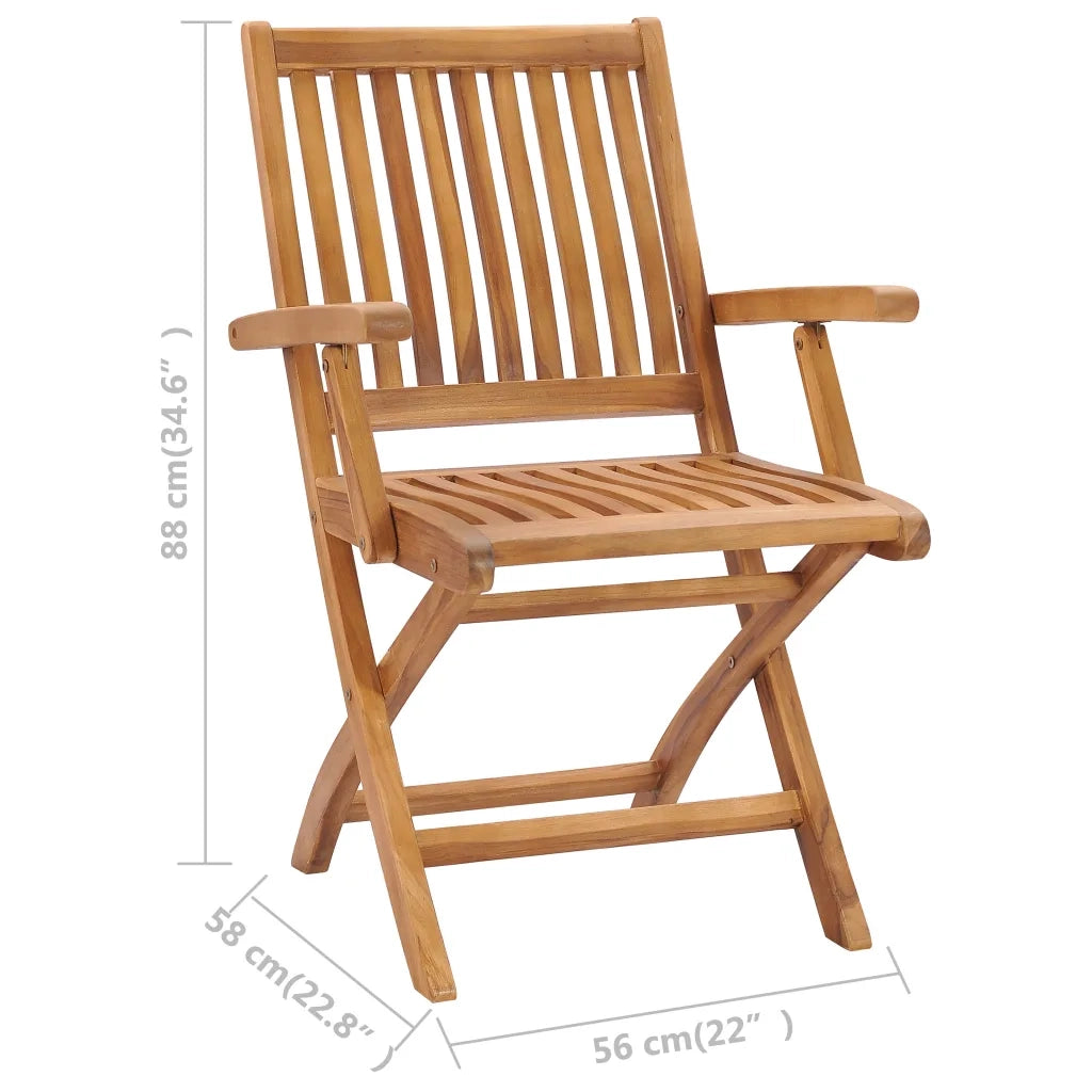 Sedie da Giardino Pieghevoli con Cuscini 6 pz Massello di Teak 3072755