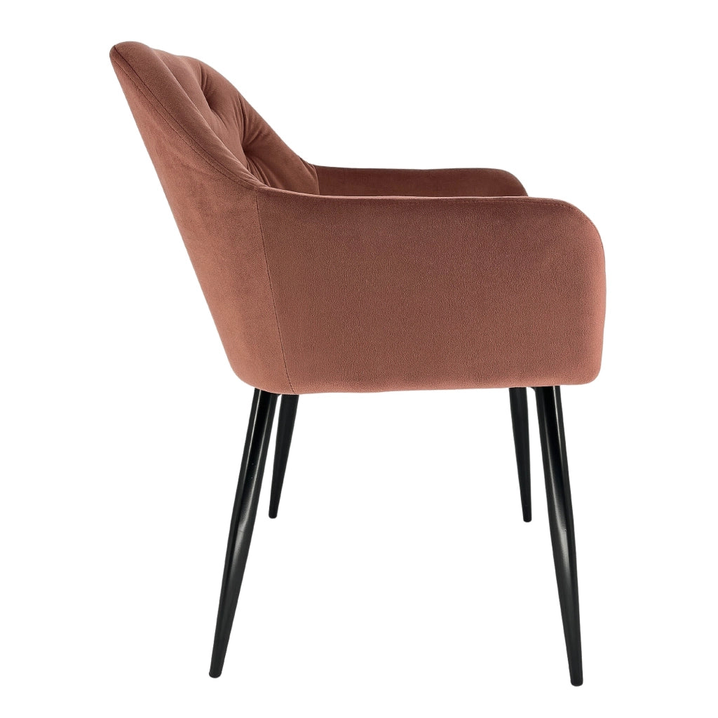 Set di 2 Sedie da Pranzo in Velluto SJ.030 Rosa