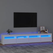 Mobile Porta TV con Luci LED-Mobile per TV-Credenza TV Bianco 240x35x40 cm