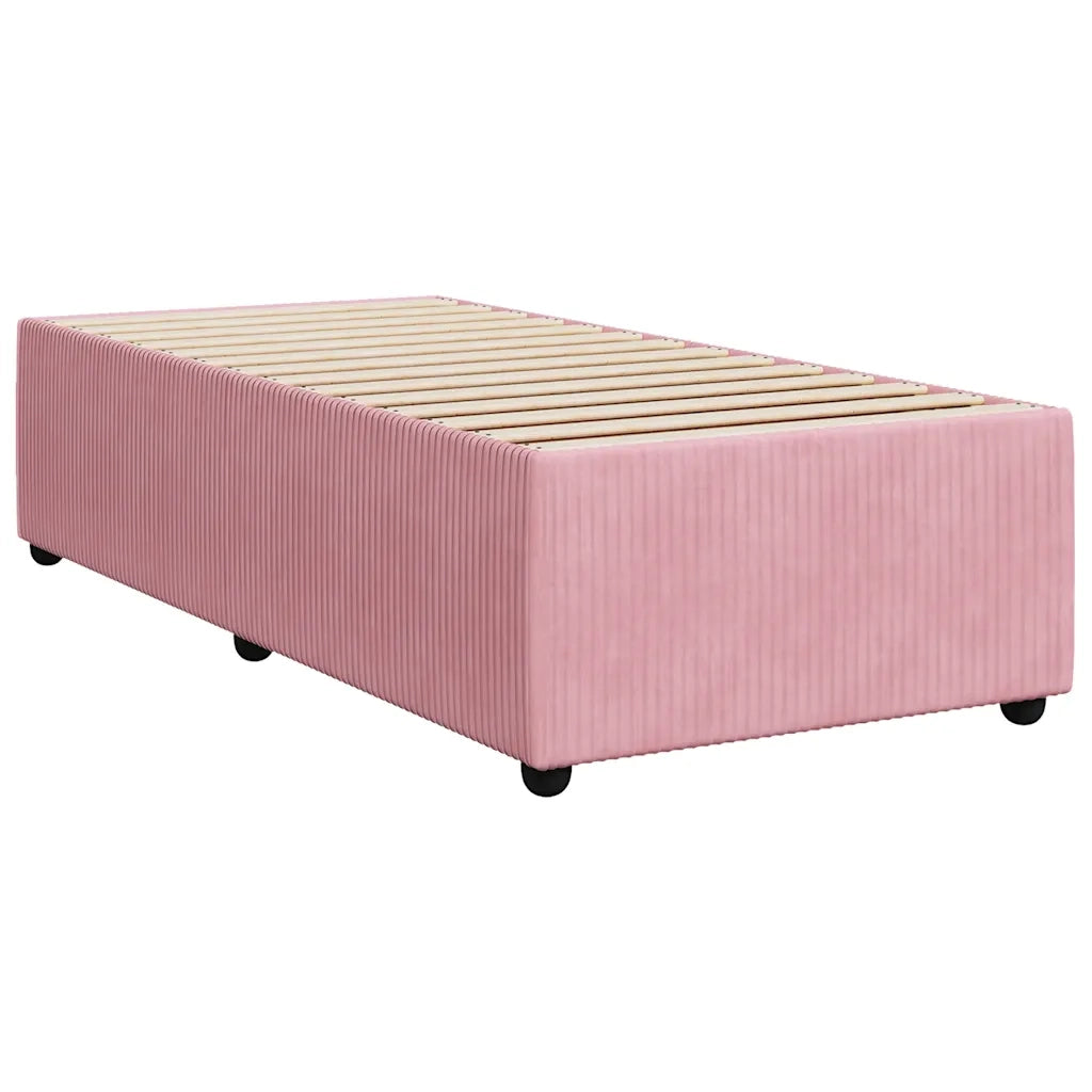 Giroletto a Molle con Materasso Rosa 90x190 cm in Velluto 3294519