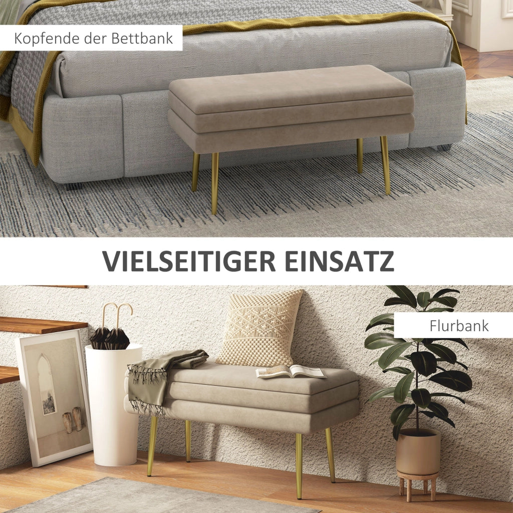 Divanetto con cassetti ¨C Minimal ¨C Beige 79.5x37.5x43 cm